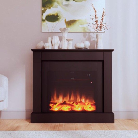 Lareira Elétrica MPC Camillo 2000W Mural com Comando e Efeito Chama 3D