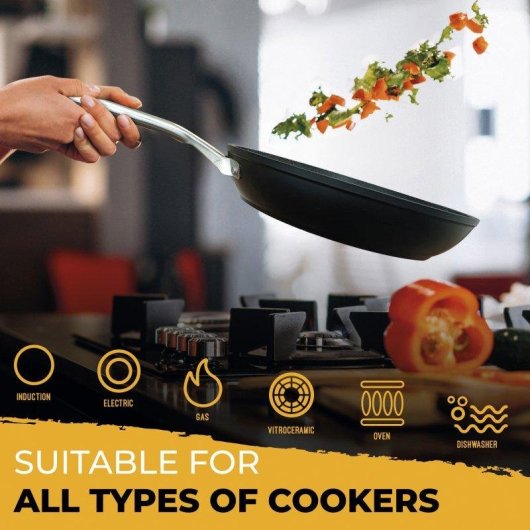 Frigideira Briebe Black Titanium 3 Peças Antiad. Indução Titânio 18-20-24cm