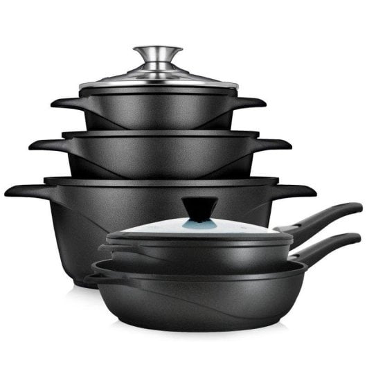 Kochset Briebe Mgk1819 Aluminiumguss Induktion 10-teilig Glasdeckel