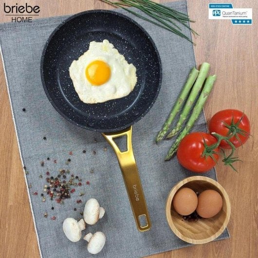 Frigideira Briebe Gold Titanium 3 Peças Indução Antiadherente 18-20-24cm