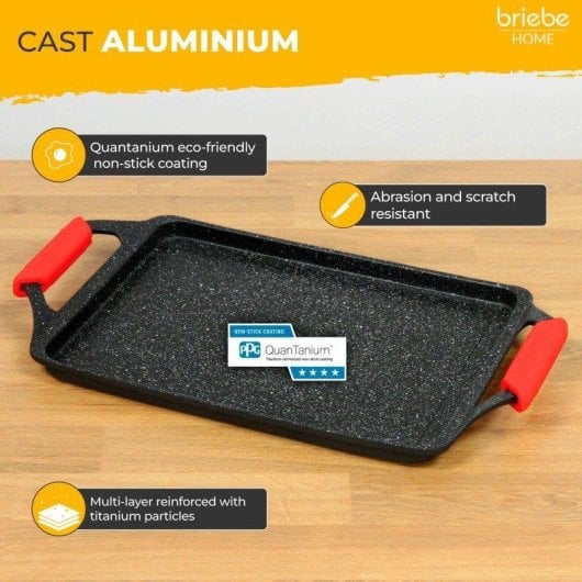 Grillplatte Briebe Black Titanium 43x25cm Induktion Antihaft Titan 5 Schichten