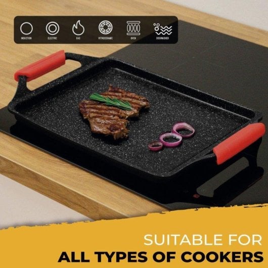 Grillplatte Briebe Black Titanium 43x25cm Induktion Antihaft Titan 5 Schichten