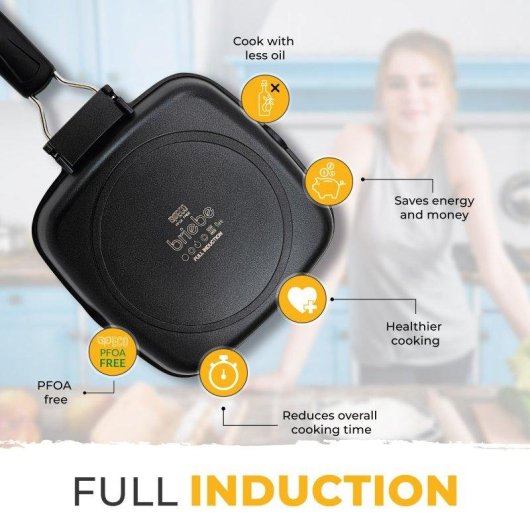 Grillpfanne Briebe Gp1159 Induktion Titan-Antihaft 28x28cm Aluminium klappbarer Griff