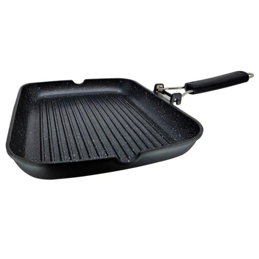Grillpfanne Briebe Gp1160 Induktion Titan-Antihaft 34x24cm Aluminium klappbarer Griff