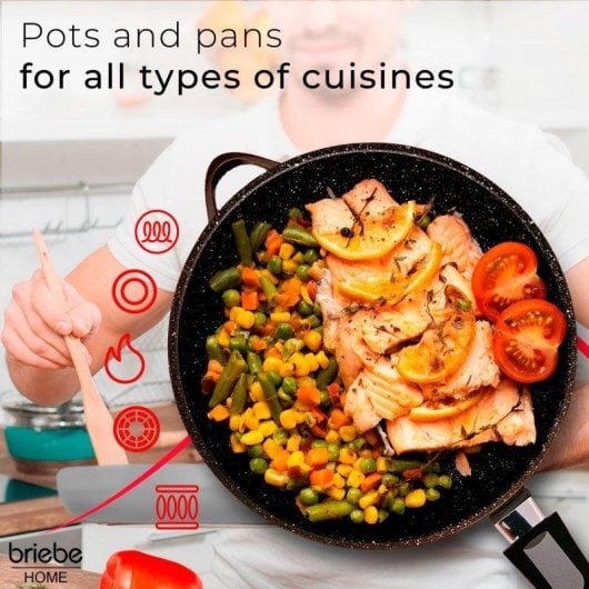Kochtopfset Briebe Mgk1219 Aluminiumguss Induktion 12-teilig abnehmbare Griffe