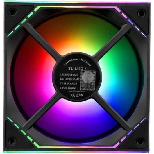 Ventilateur supplémentaire Thermalright TL-M12-S 120mm 1500RPM LED multicolore