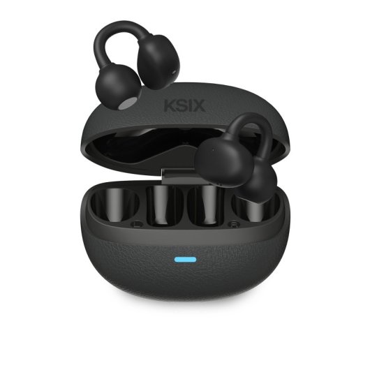 Ksix Clipon Auriculares Inalámbricos, Usb-c, Diseño Open Ear, Diseño C-bridge, 4h+15h Auto., Llamadas, Control Táctil, N