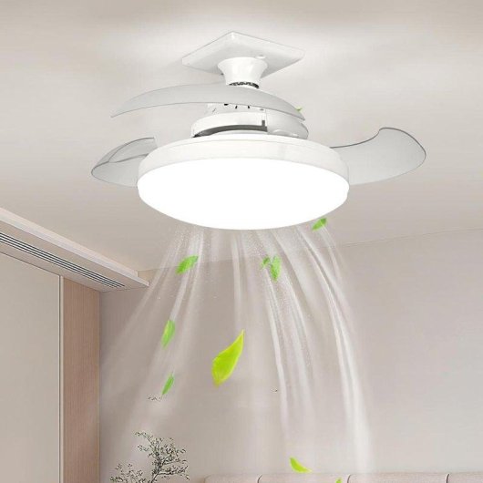 Ventilador de techo YOEVU Compact Mini aspas retráctiles luz LED E27 mando