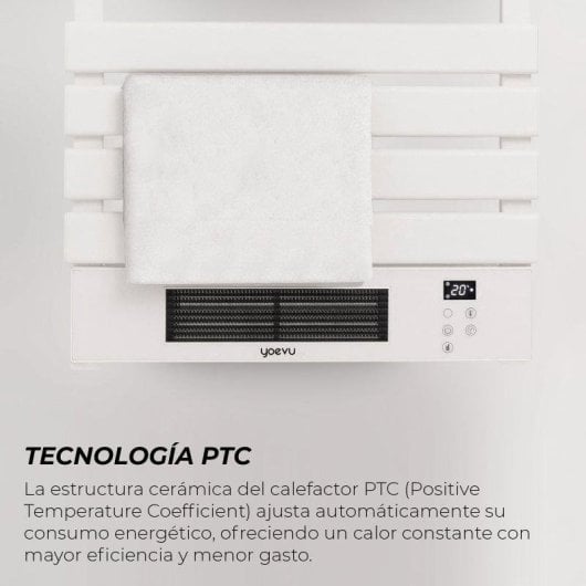 Toallero Eléctrico YOEVU 1500W 10 Barras Wifi Protección IP34