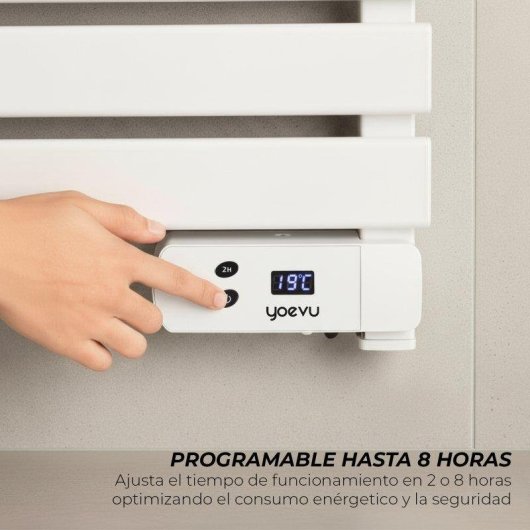 Sèche-serviettes Électrique Yoevu 150W 8 Barres Protection IP34 Timer LED
