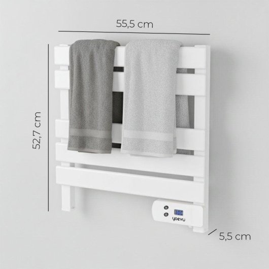 Sèche-serviettes Électrique Yoevu 150W 8 Barres Protection IP34 Timer LED