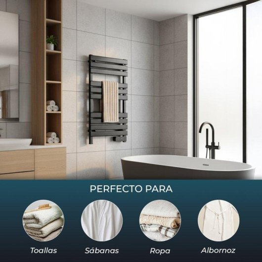 Toallero Eléctrico YOEVU 500W 10 Barras Protección IP34 Temporizador