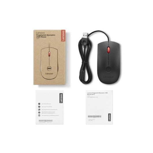Maus Lenovo 4Y51S24029 USB Kabel 2000 DPI Schwarz Fingerabdrucksensor
