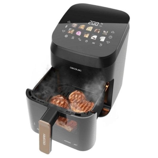 Fritadeira Elétrica Cecotec Cecofry&Grill Smokin' 4500 4,5L 1900W Preta + 150 Papéis