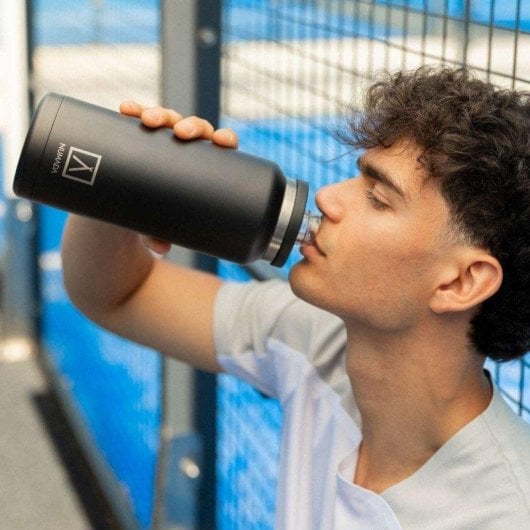 Botella térmica Numada Ceramic 1200 ml aislamiento 6 capas negro