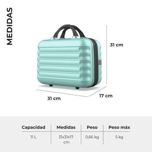 Nécessaire de voyage Numada Upfly Vert Menta 11L ABS recyclé