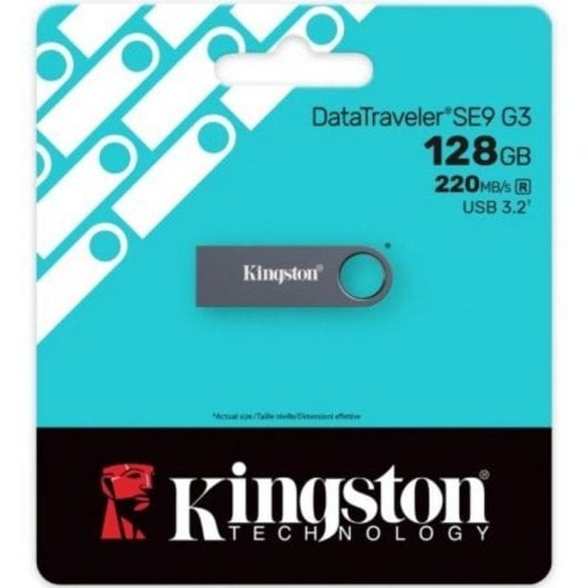 Unidad flash USB Kingston DataTraveler SE9 G3 128 GB USB 3.2 Gen 1 metálica