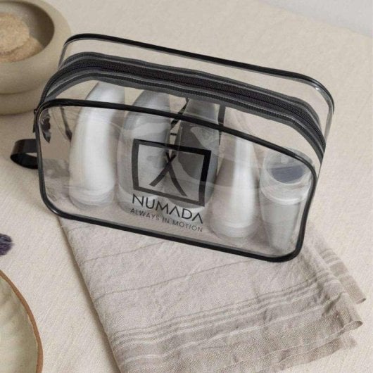 Nécessaire Numada Midweek A20 Transparent 19,8x13,5x6,5 cm 5 flacons silicone