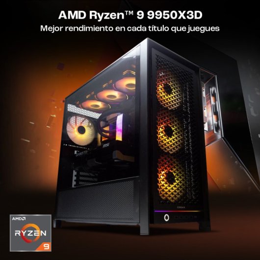 PCCom Ultimate Ryzen 9 9950X3D / 128 GB / SSD M.2 de 4 TB / RTX 5090 + Windows 11 Pro