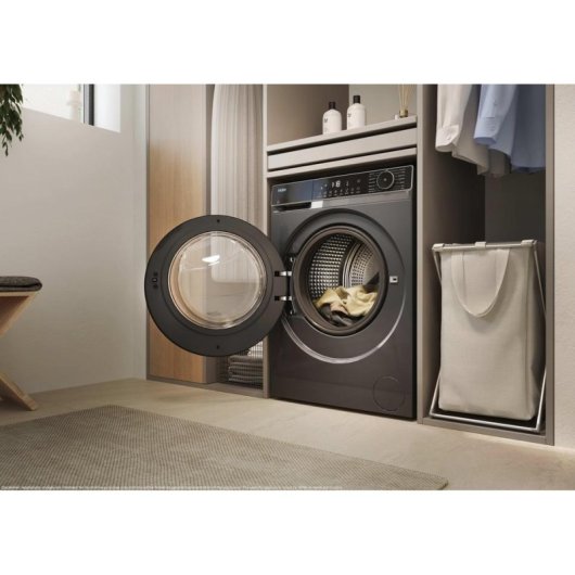 Lavadora Haier HW80-BP14357GTU1 Carga Frontal 8 kg 1400 rpm Clase A Antracita WiFi IA