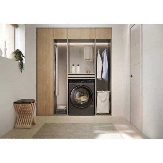 Lavadora Haier HW80-BP14357GTU1 Carga Frontal 8 kg 1400 rpm Clase A Antracita WiFi IA