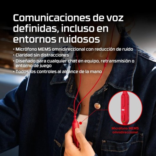 Auriculares HyperX Cloud Earbuds III S con cable USB-C para gaming y multimedia, color rojo