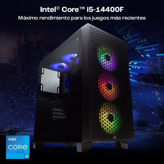 Desktop PcCom iCUE Intel Core i5-14400F 32GB 1TB SSD RTX 5060 V2 WiFi6