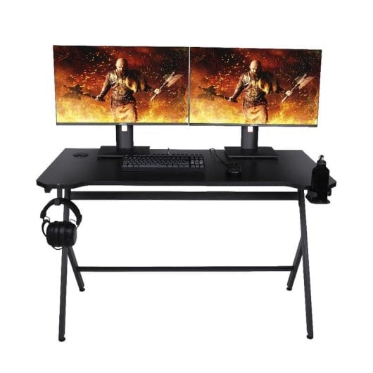 Mesa Gaming Konix 120 cm MDF Metal Passe-câbles Support Manette