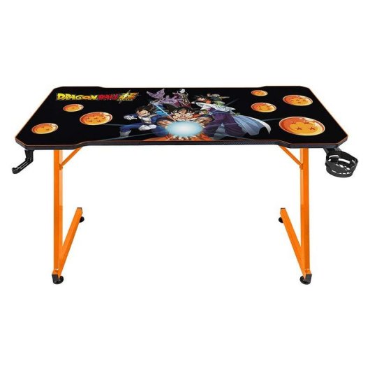Bureau gaming Subsonic Dragon Ball 120 cm avec support en fibre de carbone, métal, bouteille et casque audio inclus, tapis de souris