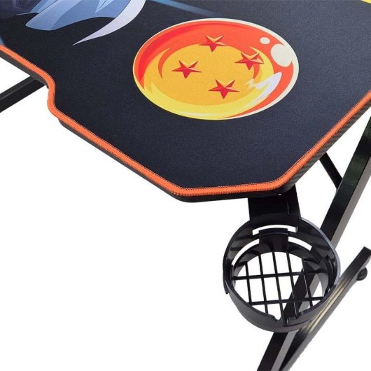 Bureau gaming Subsonic Dragon Ball 120 cm avec support en fibre de carbone, métal, bouteille et casque audio inclus, tapis de souris
