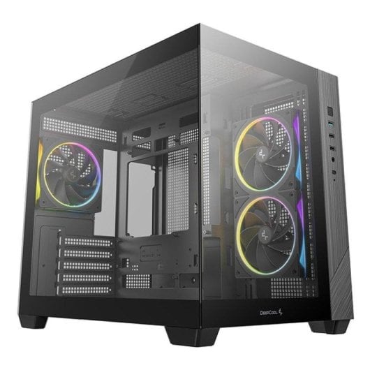 Caixa Micro-ATX DeepCool CG330 3F Vidro Temperado 3 Ventoinhas ARGB Preta