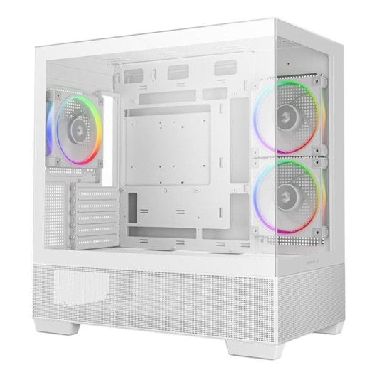 PC-Gehäuse DeepCool CG380 3F WH Panoramic Midi Tower 3x ARGB PWM Weiß