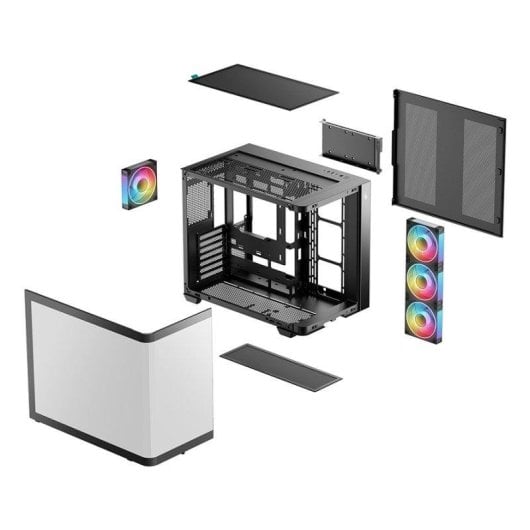 Caja DeepCool CG530U 4F Cristal Curvo ATX 4 Ventiladores ARGB Negra