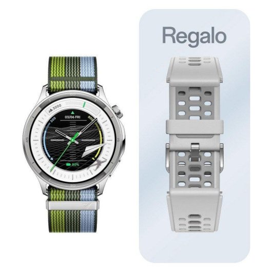 Oppo Watch S Bluetooth WiFi NFC GPS 44,9mm AMOLED Plata Resistencia Agua 5ATM+IP68 SpO2 ECG