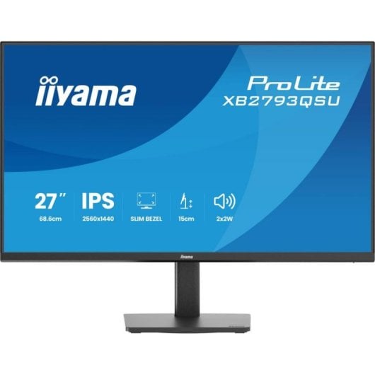 Écran PC iiyama ProLite XB2793QSU-B1 27" Quad HD 75Hz IPS 1ms Hauteur réglable Haut-parleurs