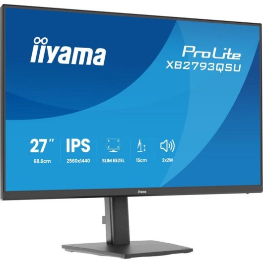 Écran PC iiyama ProLite XB2793QSU-B1 27" Quad HD 75Hz IPS 1ms Hauteur réglable Haut-parleurs