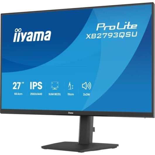 Écran PC iiyama ProLite XB2793QSU-B1 27" Quad HD 75Hz IPS 1ms Hauteur réglable Haut-parleurs