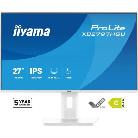 Monitor iiyama ProLite XB2797HSU-W1 27" FullHD 120Hz IPS Branco Altura Ajustável 1ms