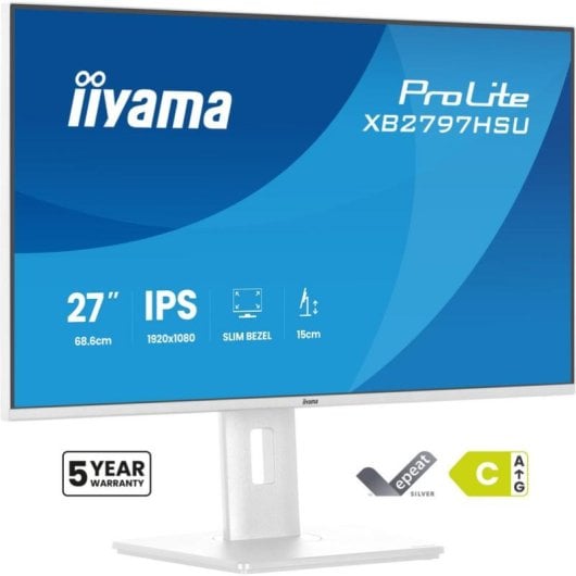 Monitor iiyama ProLite XB2797HSU-W1 27" FullHD 120Hz IPS Branco Altura Ajustável 1ms