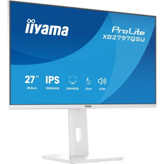 Monitor iiyama ProLite XB2797QSU-W1 27" QuadHD 75Hz IPS Branco FreeSync 1ms