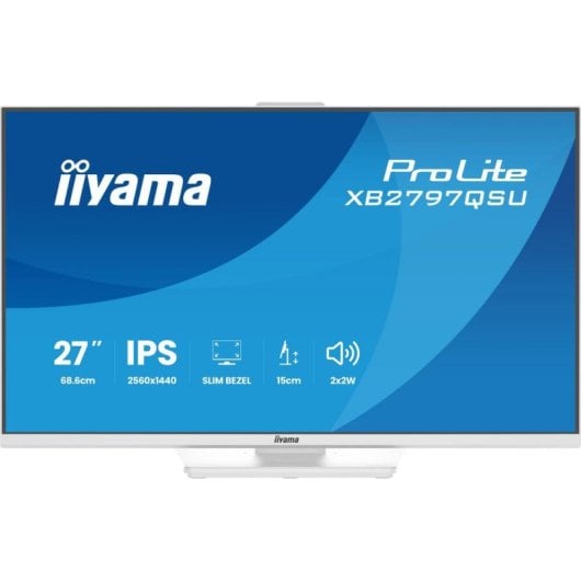 Monitor iiyama ProLite XB2797QSU-W1 27" QuadHD 75Hz IPS Branco FreeSync 1ms