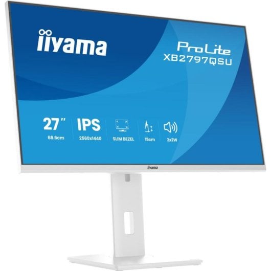 Monitor iiyama ProLite XB2797QSU-W1 27" QuadHD 75Hz IPS Branco FreeSync 1ms