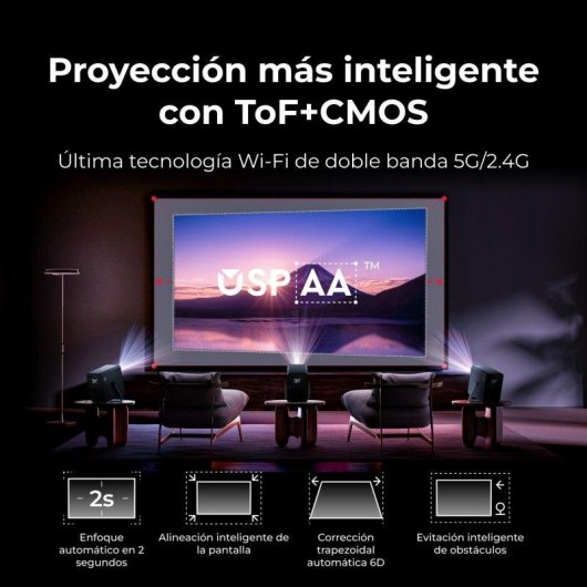 Proyector Ultimea Poseidon E40 FullHD 1000 Lúmenes 120" LCD Smart TV Google Chromecast