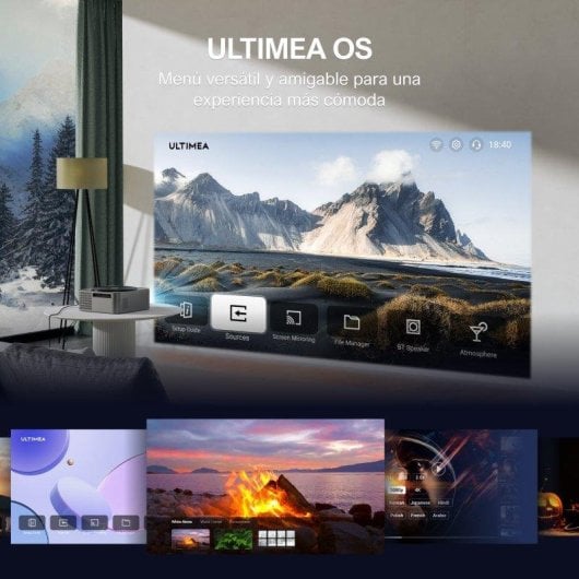 Proyector Ultimea Apollo P40 FullHD 700 Lúmenes 150" LCD Smart Autoenfoque WiFi Bluetooth