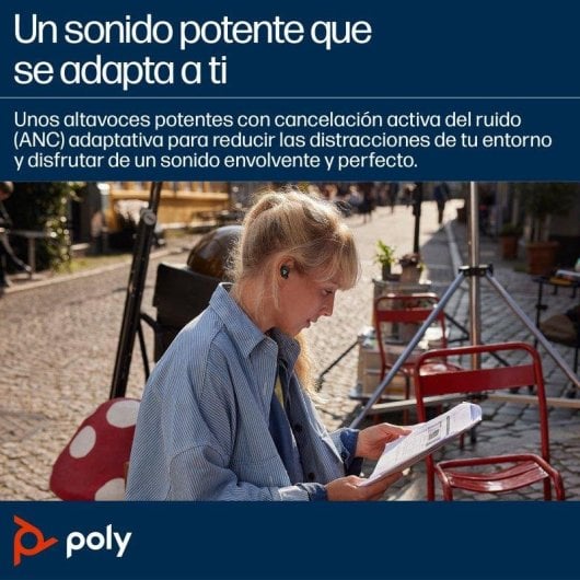 Poly Voyager Free 20 Auriculares inalámbricos Bluetooth con cancelación de ruido negros