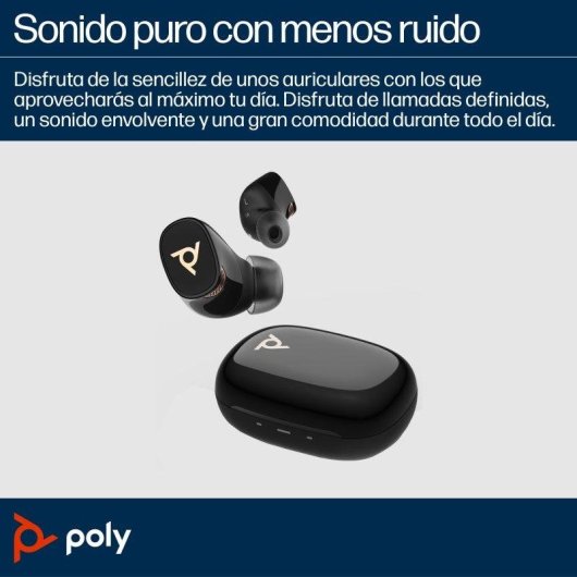 Poly Voyager Free 20 Auriculares inalámbricos Bluetooth con cancelación de ruido negros