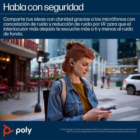 Poly Voyager Free 20 Auriculares inalámbricos Bluetooth con cancelación de ruido negros