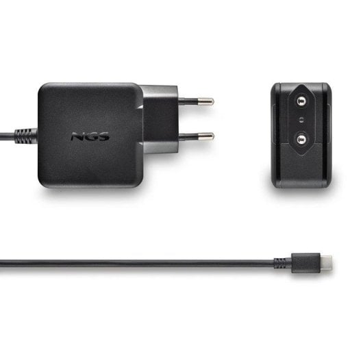 Cargador de dispositivos móviles NGS GAN45W-C USB-C 45W GaN PD 3.0 Negro