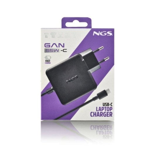 Cargador de dispositivos móviles NGS GAN 65W-C USB-C GaN 65W protección inteligente