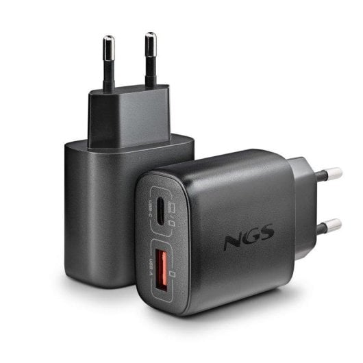 Cargador NGS EON 45W GaN USB-C PD PPS y USB-A Quick Charge 3.0 compacto